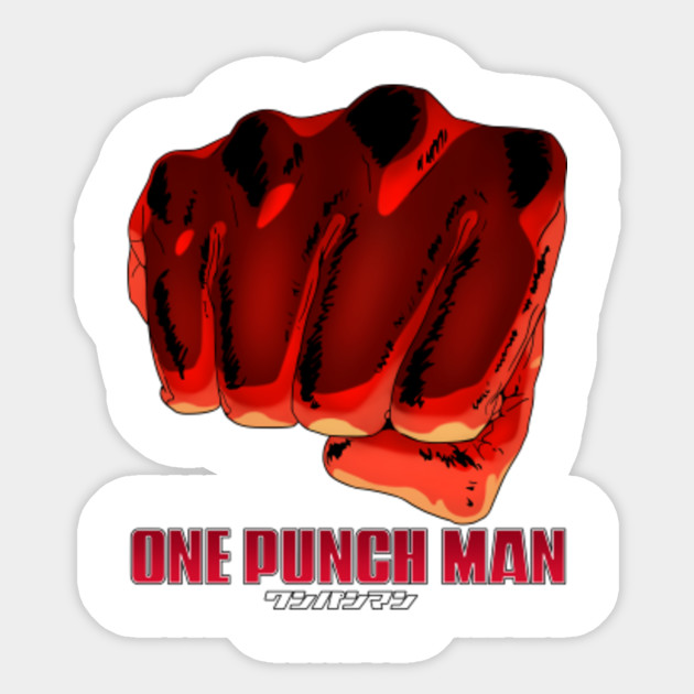 A Single Punch - Saitama Fist (Text Bottom) - Anime - Sticker | TeePublic